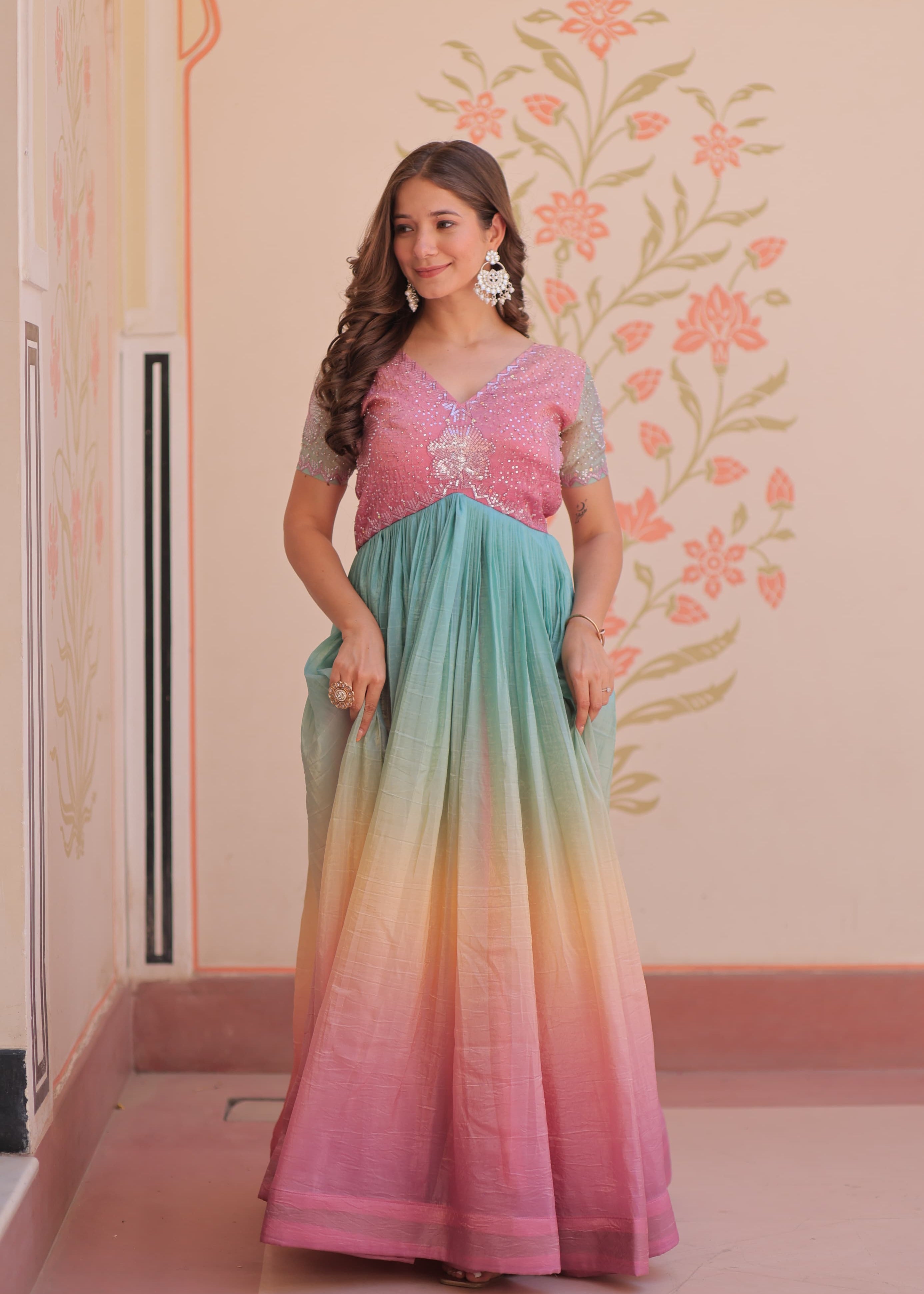 Classy Colourful Crush Anarkali Gown