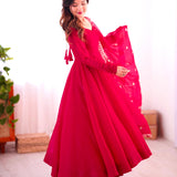 Pink Designer Heavy Anarkali Gown