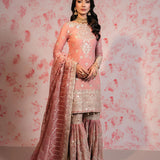 Peach Heavy Georgette Top Plazzo