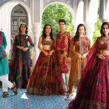 Tabby Flower Print Organza Lehenga