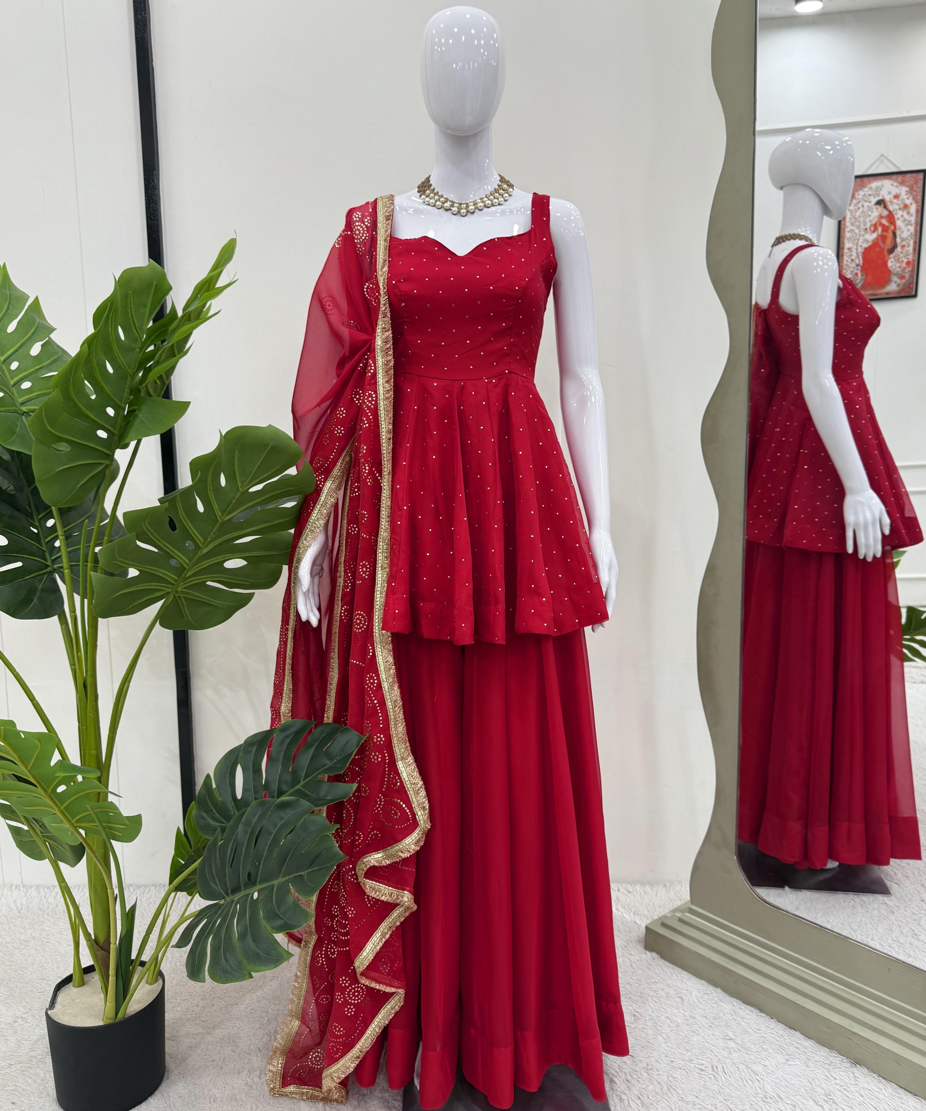 Trendy Tabby Organza Suit