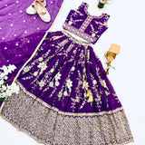 Violet Kids Embroidered Lehenga