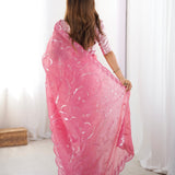 Shiny Golden Crush Saree Collection