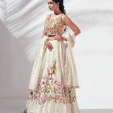 White Bridal Embroidered Lehenga