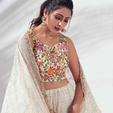 White Bridal Embroidered Lehenga