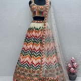 Lavish Multi Colord Zigzag Lehenga