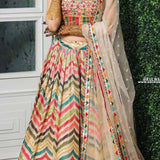 Lavish Multi Colord Zigzag Lehenga