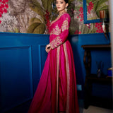 Classy Pink Silk Anarkali Suit