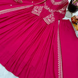 Classy Pink Silk Anarkali Suit