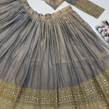 Bridal Grey Fendy Embroidered Lehenga