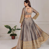 Bridal Grey Fendy Embroidered Lehenga