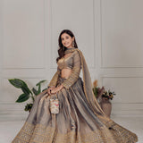 Bridal Grey Fendy Embroidered Lehenga