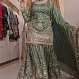 Olive Stunning Top Plazzo