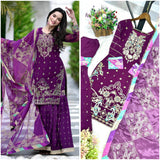 Wine Classy Georgette Suit