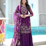 Wine Classy Georgette Suit