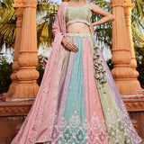 Flower Print Organza Lehenga