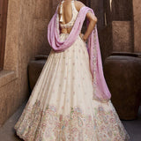 Peach Heavy Embroidered Top Lehenga