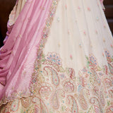 Peach Heavy Embroidered Top Lehenga