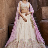 Peach Heavy Embroidered Top Lehenga