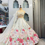 Launching flared Fox Georgette Lehenga