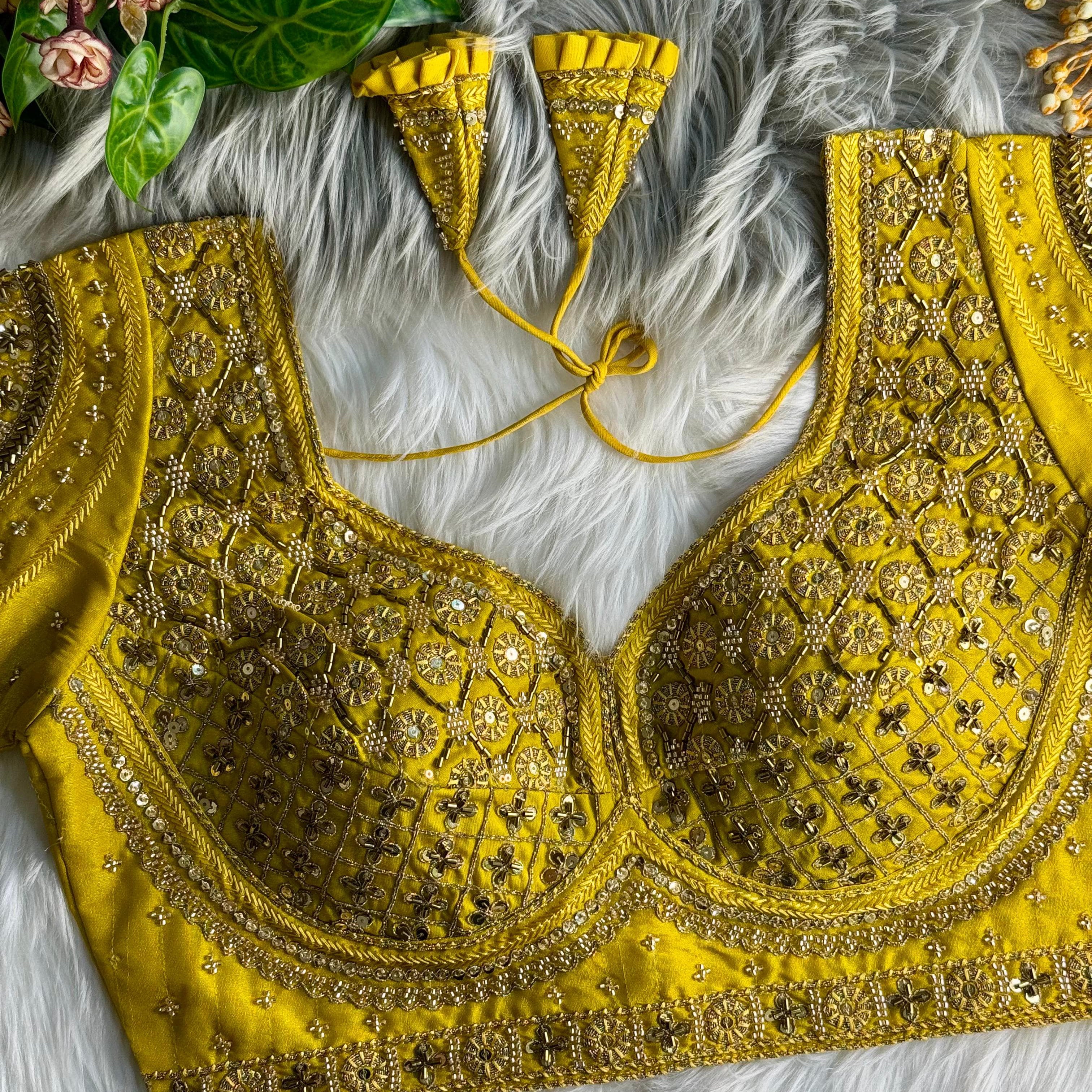 COPPER MATCHING WORK BRIDAL BLOUSE