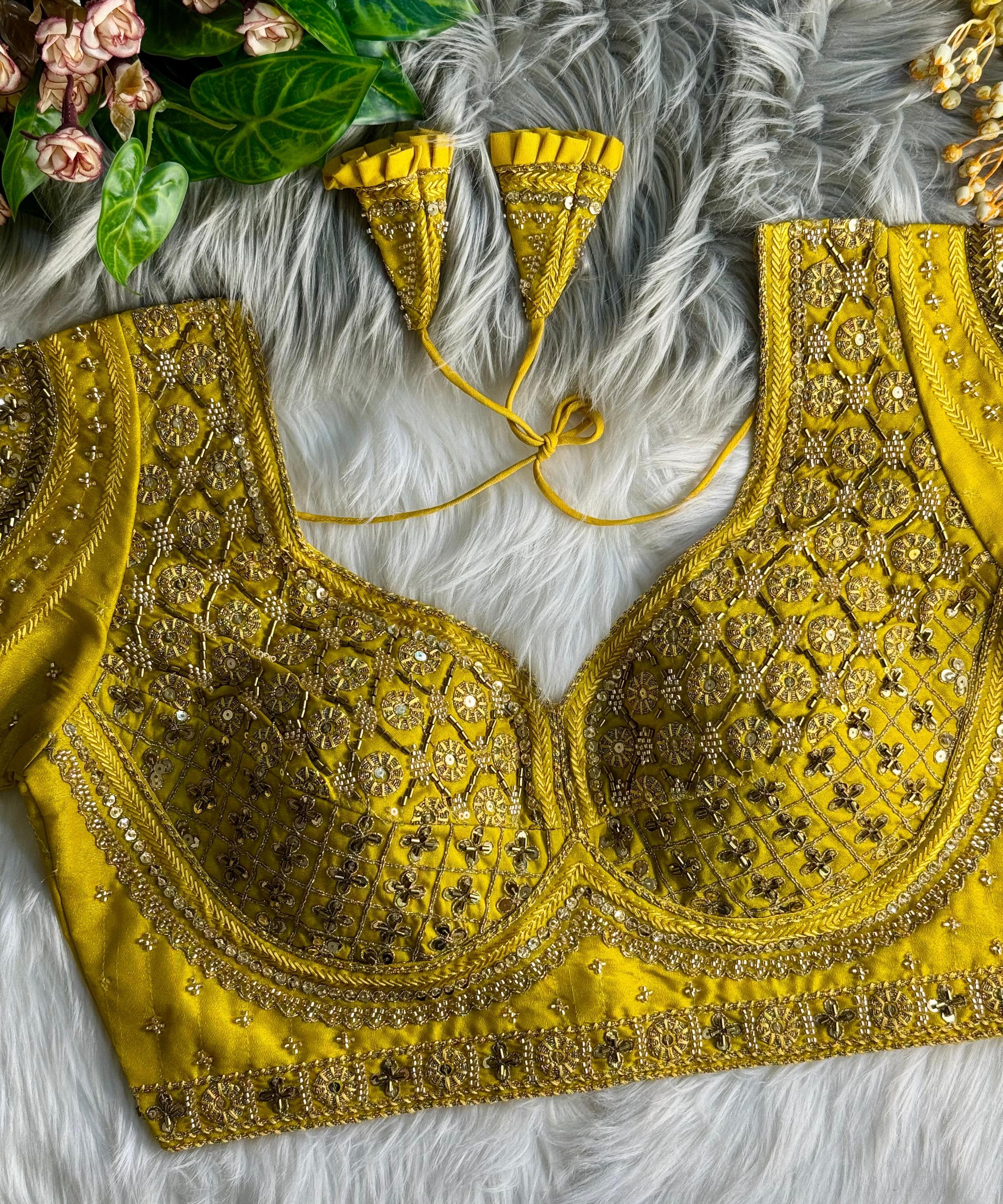 COPPER MATCHING WORK BRIDAL BLOUSE