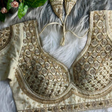 COPPER MATCHING WORK BRIDAL BLOUSE