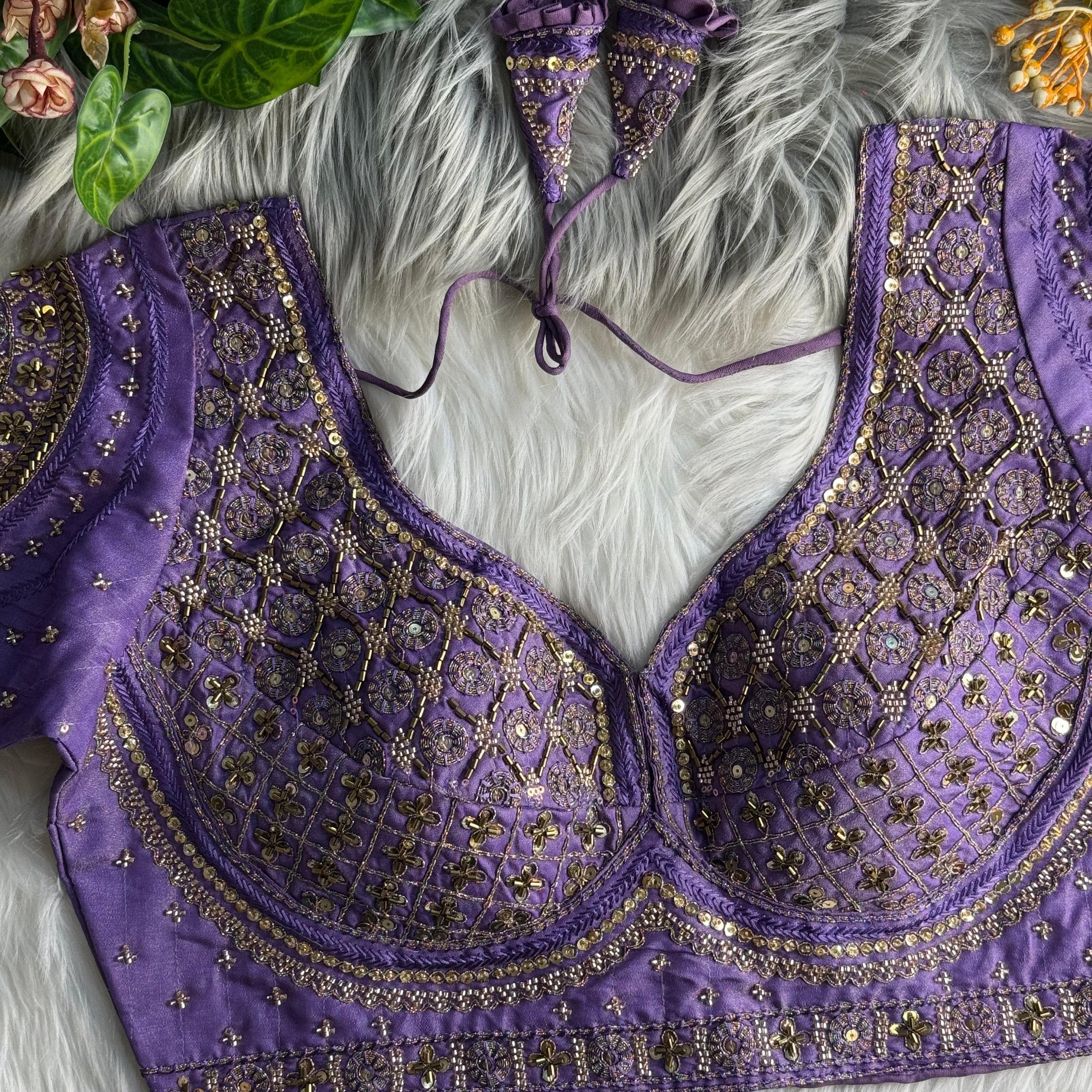 COPPER MATCHING WORK BRIDAL BLOUSE