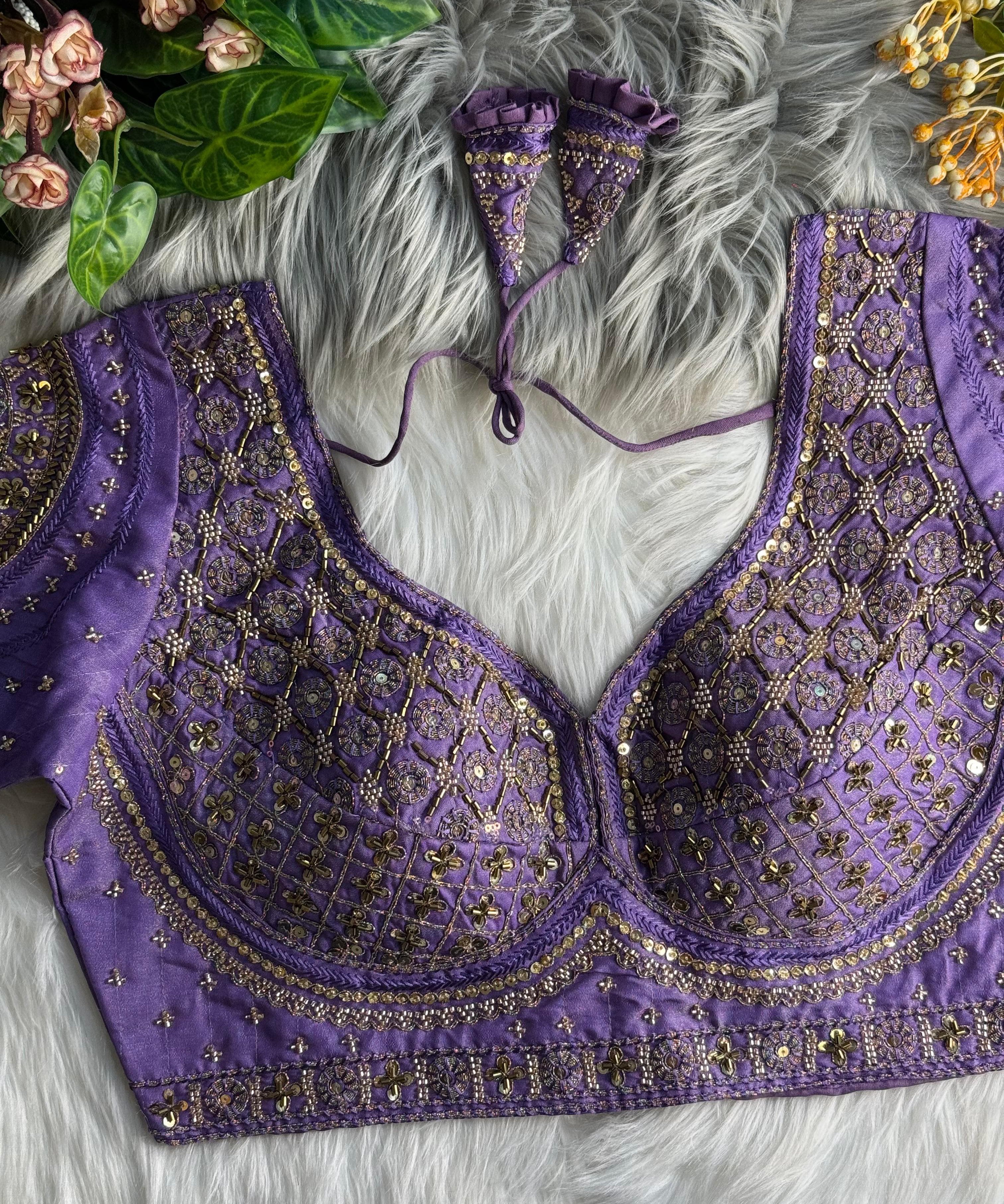 COPPER MATCHING WORK BRIDAL BLOUSE