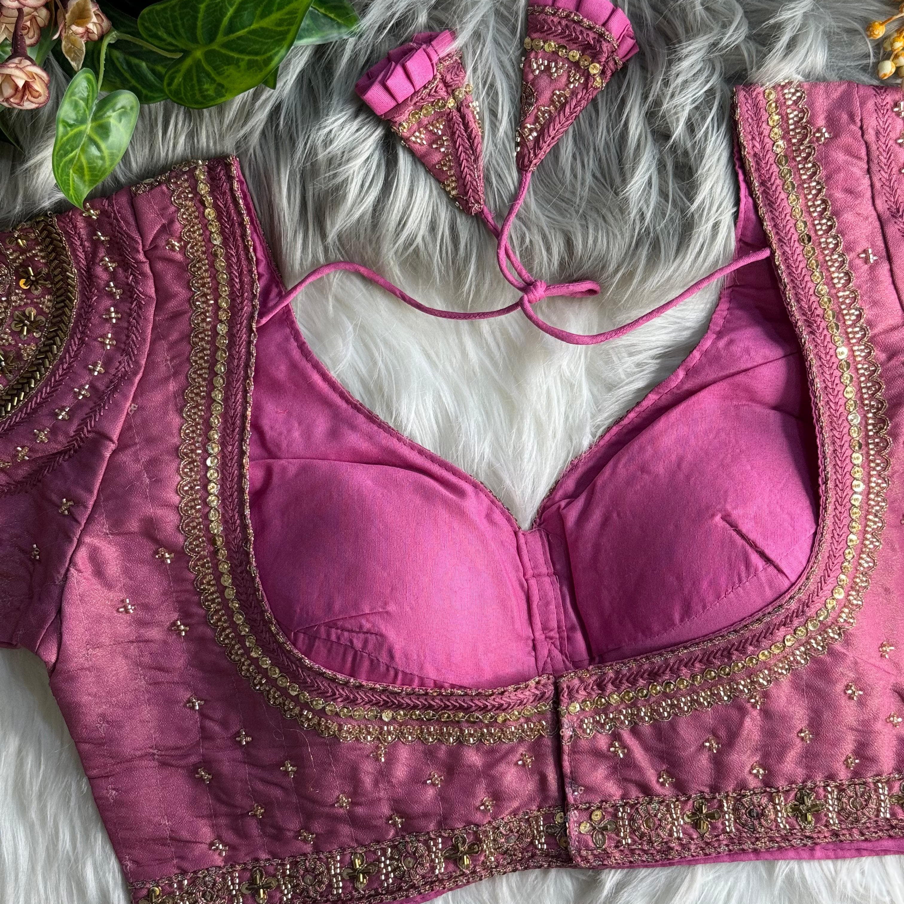 COPPER MATCHING WORK BRIDAL BLOUSE