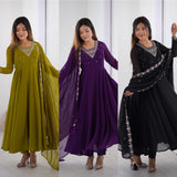 PURE SOFT FOX GEORGETTE FABRIC FULLY GOWN