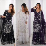 Royal Faux Georgette Top Sharara