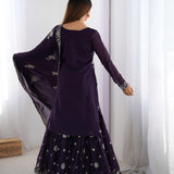 Royal Faux Georgette Top Sharara