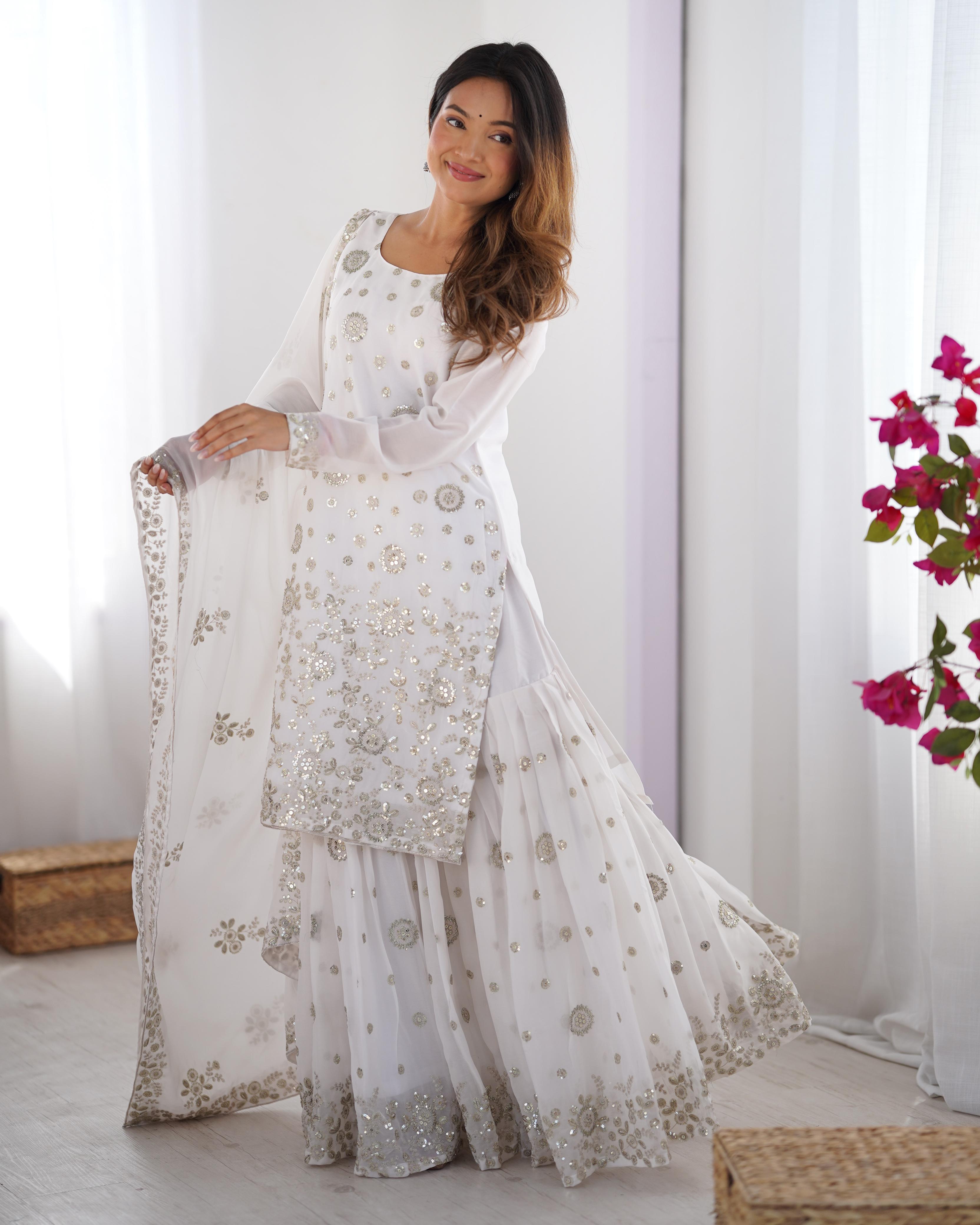 Royal Faux Georgette Top Sharara