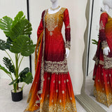 Stunning Rust Embroidered Suit
