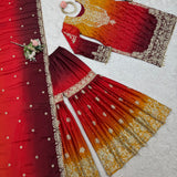 Stunning Rust Embroidered Suit