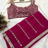 New trending original  embroidery work Georgette sare