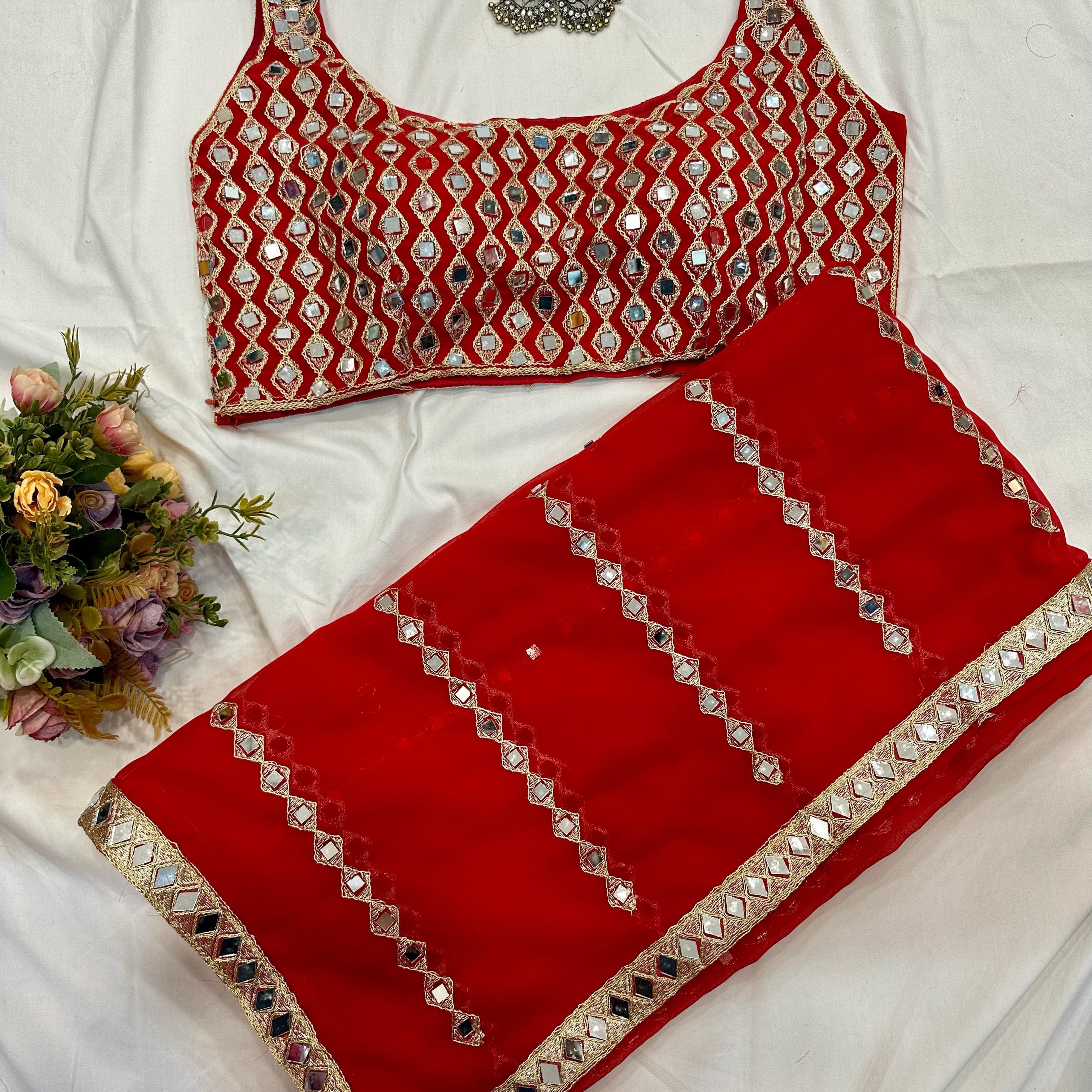 New trending original  embroidery work Georgette sare