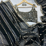 New trending original  embroidery work Georgette sare