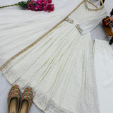 Lavish White Anarkali Gown