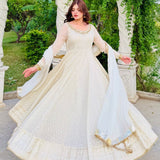 Lavish White Anarkali Gown