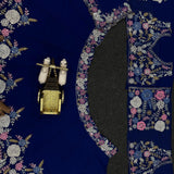 Bluish Embroidered Designer Lehenga
