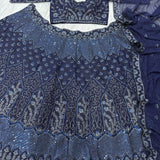 Stunning Bridal Blue Embroidered Lehenga