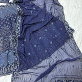 Stunning Bridal Blue Embroidered Lehenga