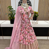 Designer Partywear Flower Printed Gown