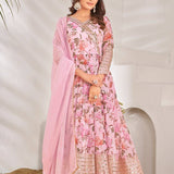 Designer Partywear Flower Printed Gown
