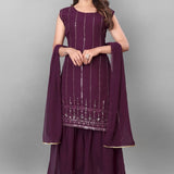 Premium Geogette Embroidered Suit