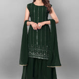 Premium Geogette Embroidered Suit