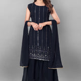 Premium Geogette Embroidered Suit