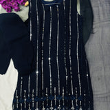 Premium Geogette Embroidered Suit